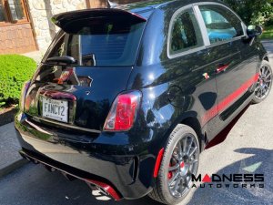 FIAT 500 ABARTH Rear Emblem - Carbon Fiber - Dark Red Candy